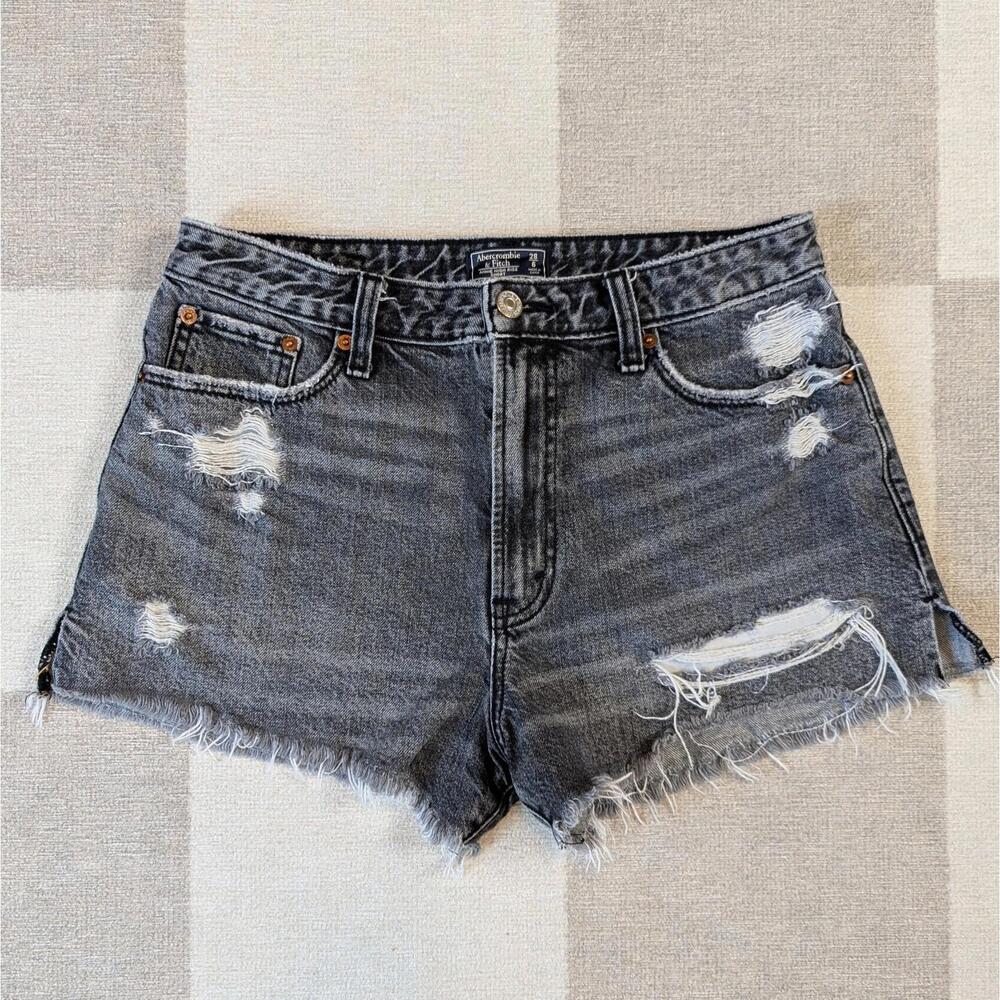 Abercrombie & Fitch Annie High Rise Denim Shorts